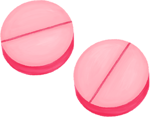 Painterly Pink Pills